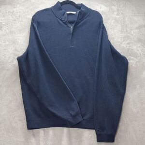 CUTTER & BUCK | XXL MEN'S CLASSIC 1/4 ZIP GOLF COTTON PULLOVER | NAVY BLUE